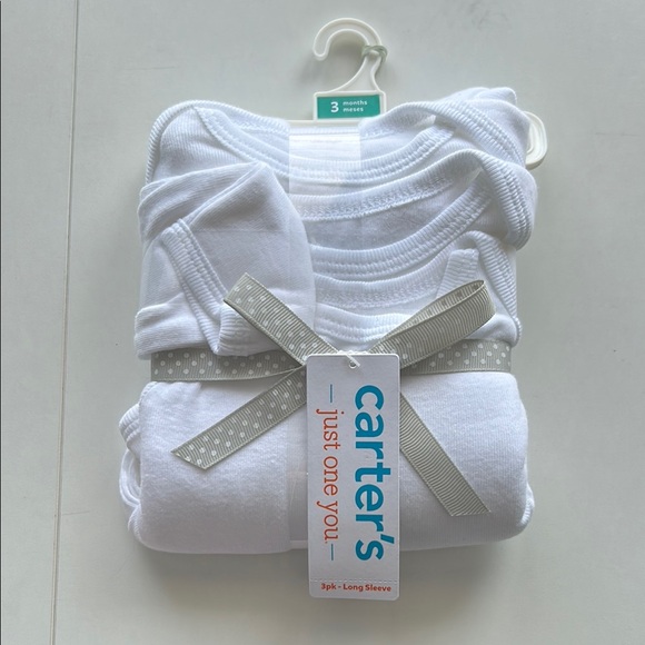 Carter's Other - New with tags 3 month Carters white long sleeve bodysuits 3 pack